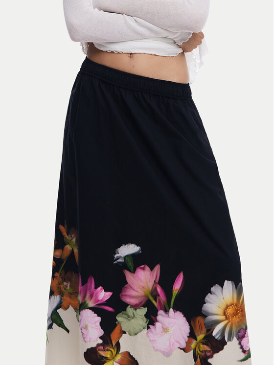 Desigual Desigual Trapezförmiger Rock Lindo 25SWFW18 Schwarz Regular Fit