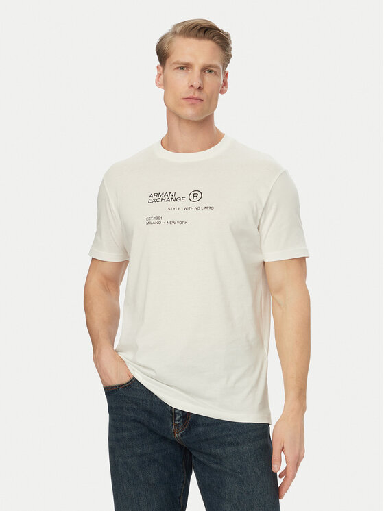 Armani Exchange Armani Exchange Marškinėliai XM002490 AF10358 U0009 Balta Regular Fit