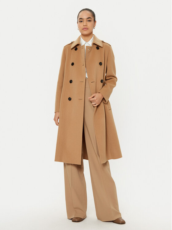 MAX&Co. MAX&Co. Płaszcz wełniany 2516011031200 Brązowy Regular Fit