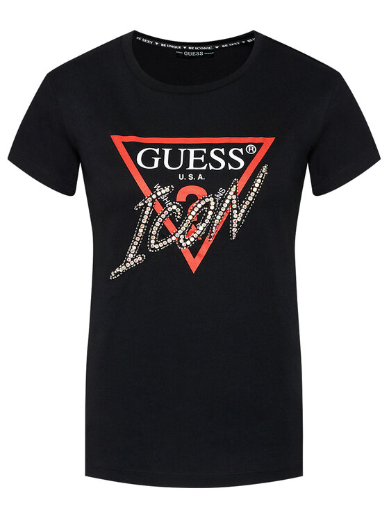 Guess Guess Tricou Icon W1RI25 I3Z00 Negru Regular Fit