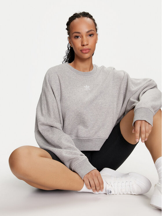 adidas adidas Majica dugih rukava Essentials IY2545 Siva Loose Fit