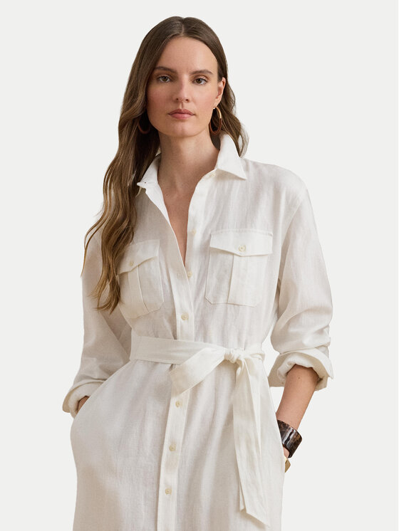 LAUREN RALPH LAUREN LAUREN RALPH LAUREN Rochie tip cămașă 200P13685001 Écru Regular Fit