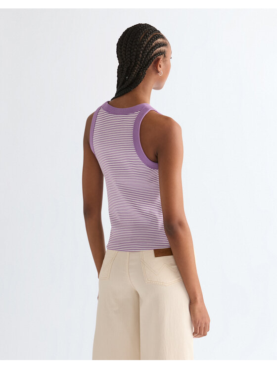 Wrangler Wrangler Top RINGER TANK Fioletowy Slim Fit