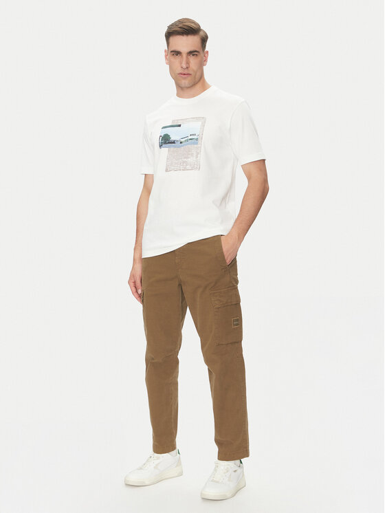 BOSS BOSS Póló Te_Ontheway 50539180 Fehér Regular Fit