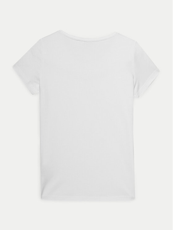 4F 4F T-krekls 4FWMM00TTSHF1846 Balts Slim Fit