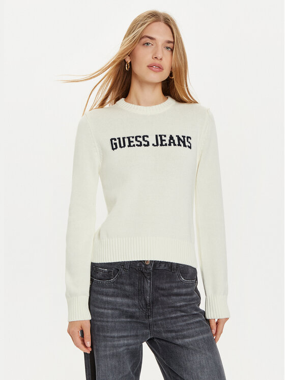 Guess Pulover W4BR10 Z3HM1 Bela Regular Fit