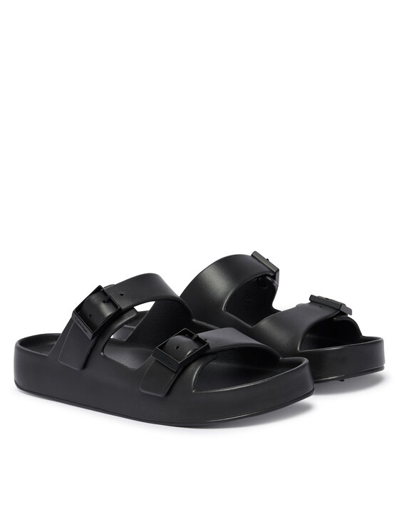 Calvin Klein Calvin Klein Чехли Ergon Eva Double Bar Sandal HM0HM02116 Черен