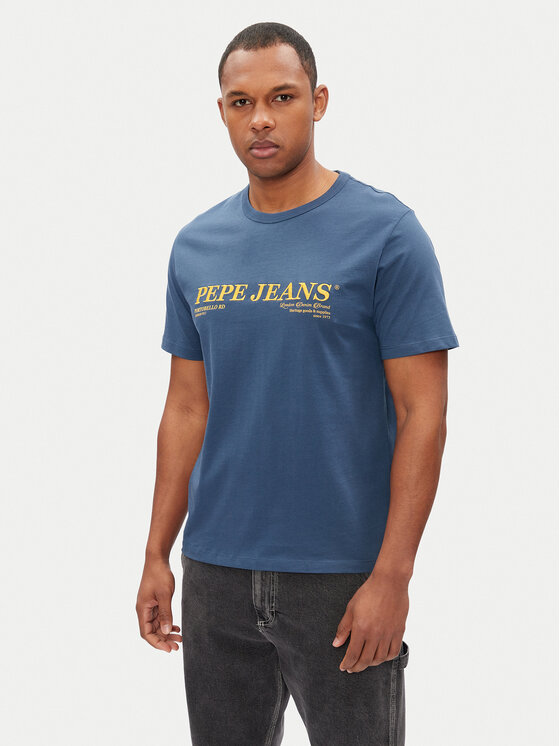 Pepe Jeans Pepe Jeans T-Shirt Dylan PM509728 Modrá Regular Fit