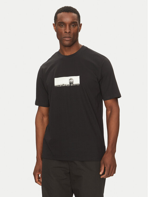 Jack & Jones Jack & Jones T-Shirt Pacer Photo 12273775 Czarny Relaxed Fit