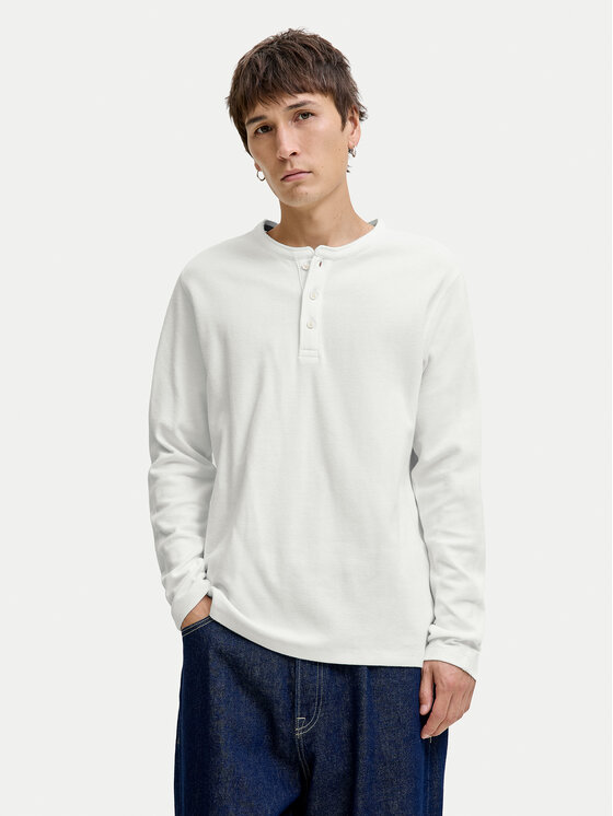 Jack & Jones Jack & Jones S dlouhým rukávem Blutyrell 12266583 Bílá Regular Fit