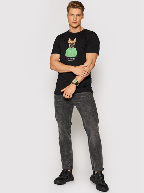 T-shirt Bulldog 12192240 Nero Slim Fit