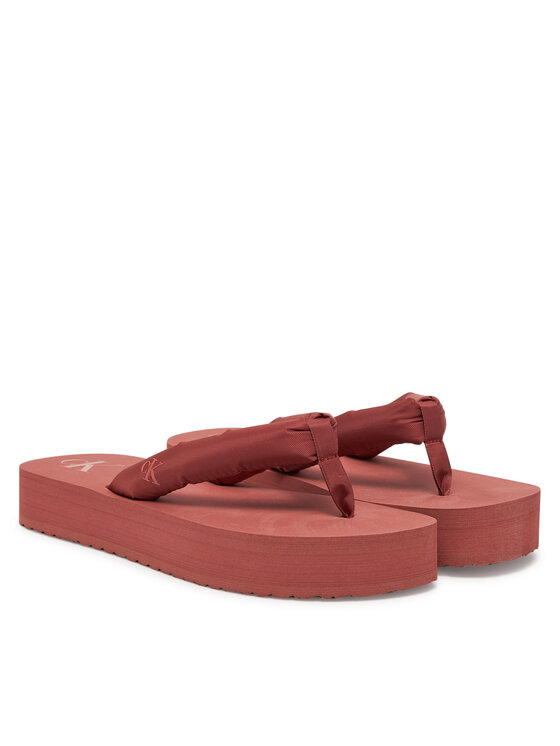 Calvin Klein Jeans Calvin Klein Jeans Japonke Beach Sandal Flatform Ttxr Satin YW0YW01723 Rjava