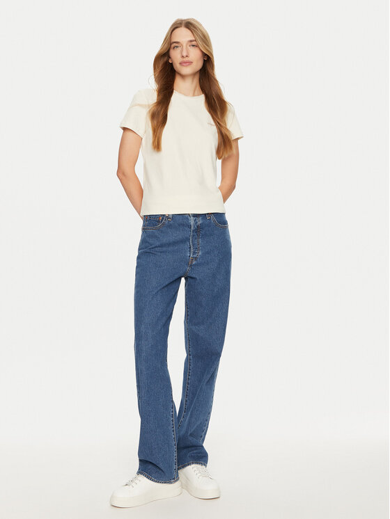 Guess Guess T-krekls V4BI04 KCBF1 Écru Slim Fit