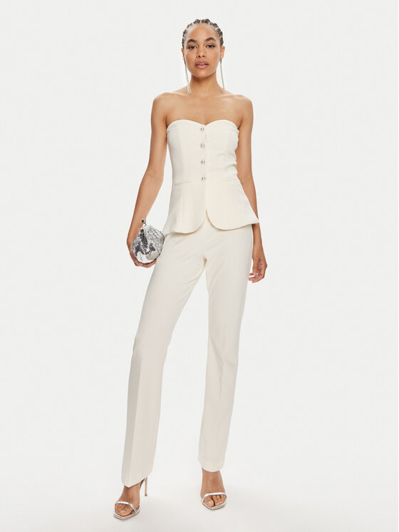 ViCOLO ViCOLO Jumpsuit TB0111 Écru Regular Fit