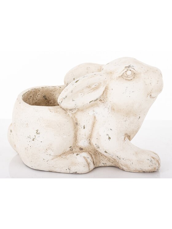 MIAhome MIAhome Osłonka cementowa 15x13x22 cm KRÓLIK Biały