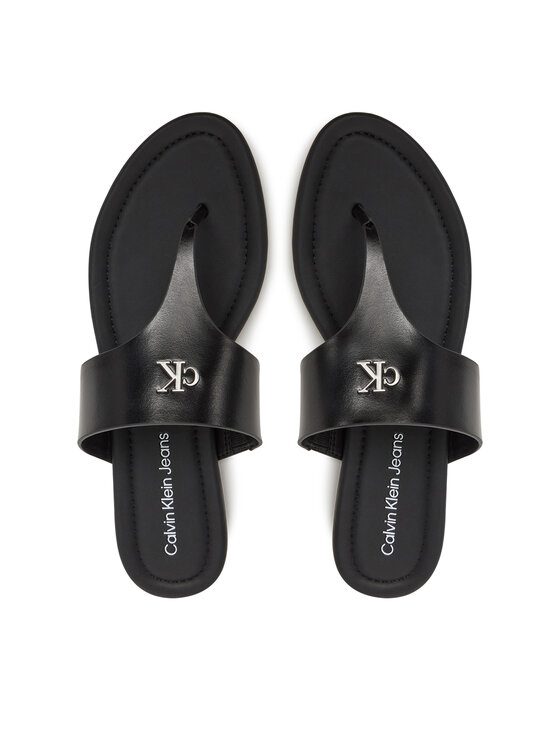 Calvin Klein Jeans Žabky Flat Sandal Toepost Mg YW0YW01691 Čierna
