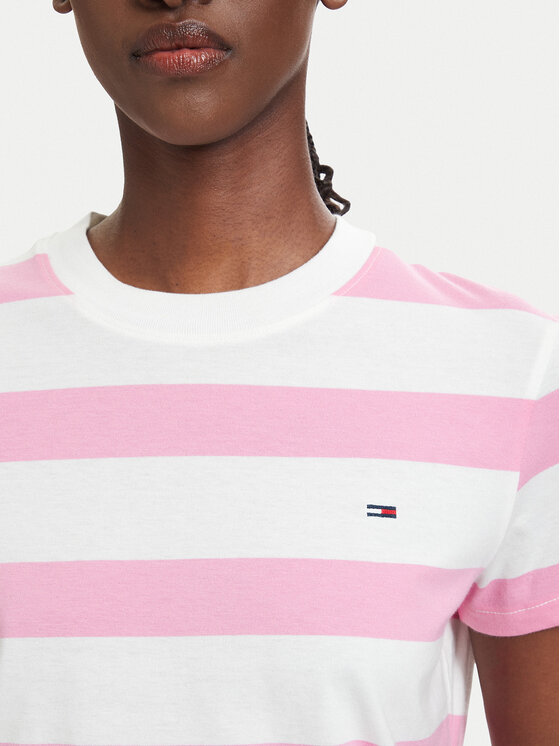 Tommy Jeans Tommy Jeans Tričko Flag DW0DW23801 Svetloružová Regular Fit