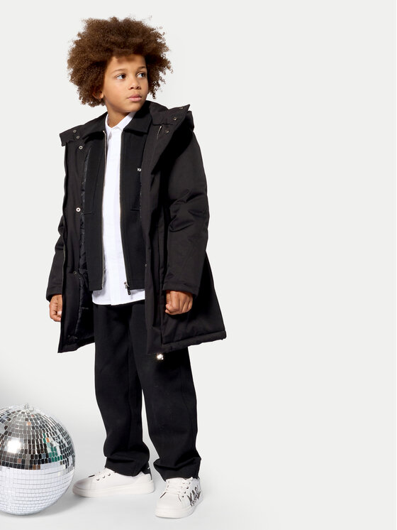 Karl Lagerfeld Kids Karl Lagerfeld Kids Зимно яке Z31394 S Черен Regular Fit