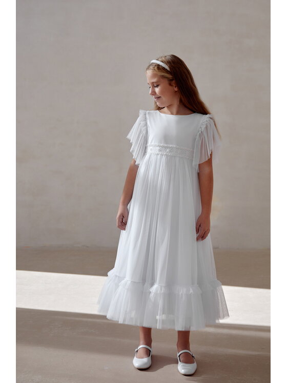 SLY SLY Sukienka 5SM-12B Écru Comfortable Fit