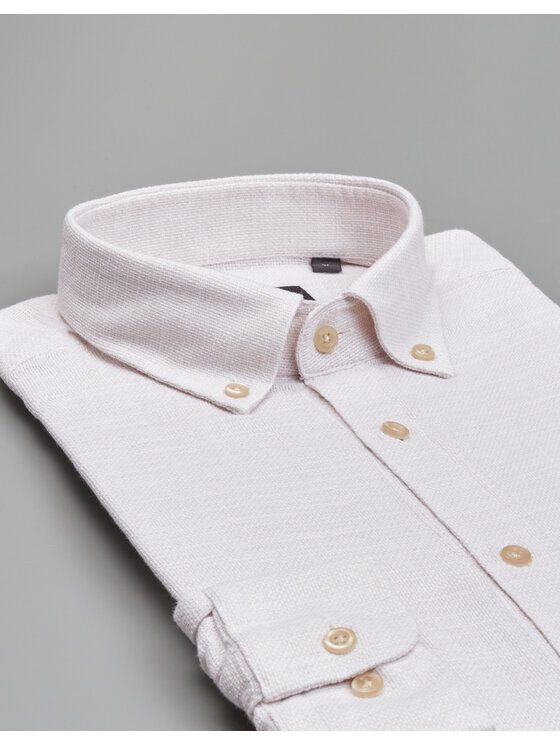 Borgio Borgio Koszula limido_00559 Beżowy Slim Fit