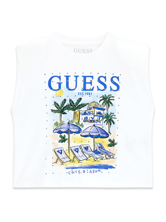 Guess Guess топ J6GI12 K8HM4 Бял Regular Fit