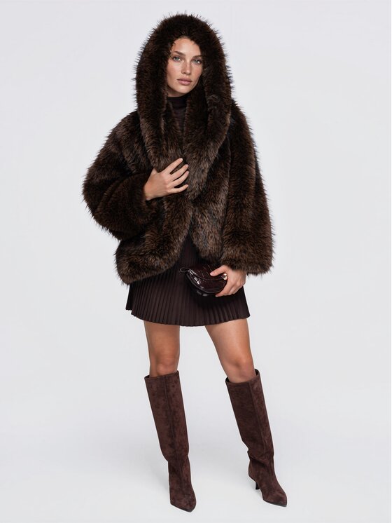 Ombre Ombre Futro OW-FR-E0001 Brązowy Oversize
