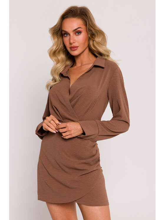 Made of Emotion Made of Emotion Sukienka wieczorowa M783 Brązowy Generous Fit