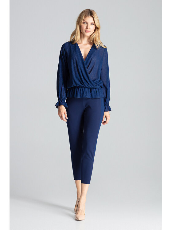 FIGL FIGL Bluzka M690 Granatowy Regular Fit