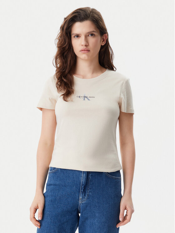 Calvin Klein Jeans Calvin Klein Jeans Tricou Gradient Monologo J20J225252 Bej Slim Fit