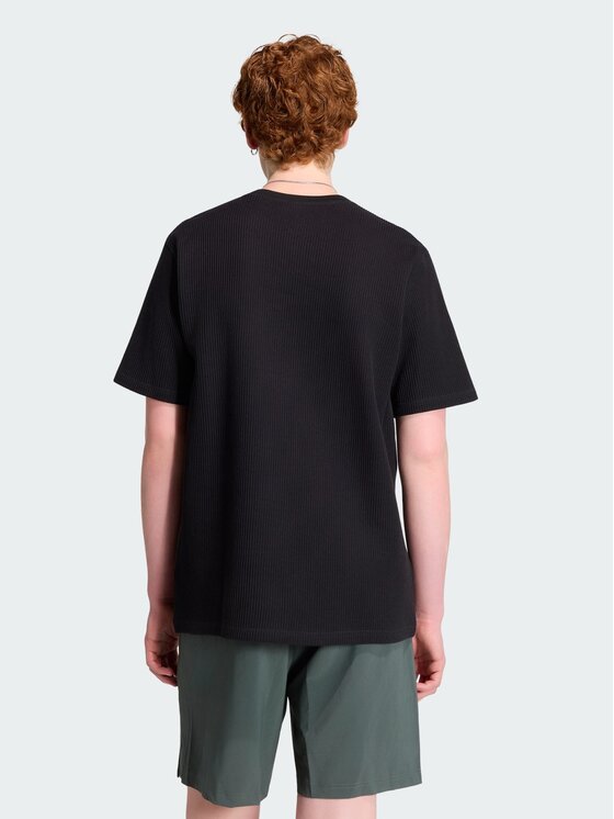 adidas adidas T-Shirt TREFOIL ESSENTIALS WAFFLE Czarny Regular Fit