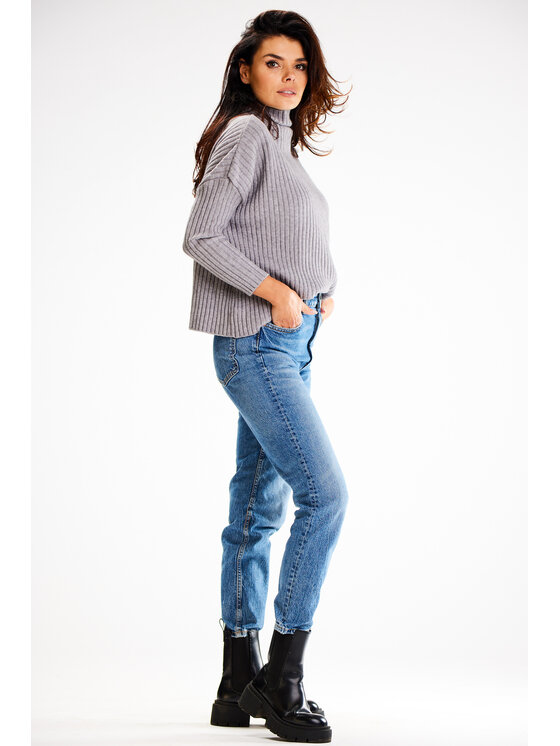 Awama Awama Maglione A615 Grigio Basic Fit