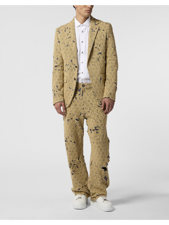 PHILIPP PLEIN PHILIPP PLEIN Jeansy 28997 Beżowy Loose Fit