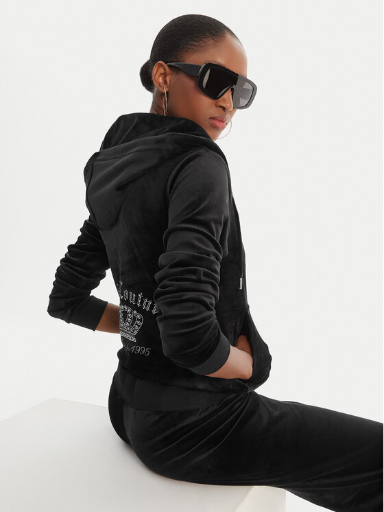 Juicy Couture Juicy Couture Bluză Gothic Crown JCBAS126805 Negru Slim Fit