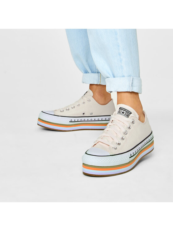 Converse Converse Modne superge Ctas Platform Layer Ox 567847C Bež