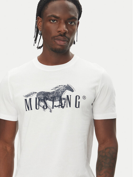 Mustang Mustang T-Shirt Austin 1016492 Biały Regular Fit