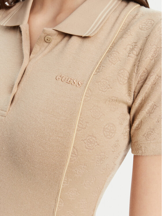 Guess Guess Kootud kleit V5YK00 KCX12 Beež Regular Fit