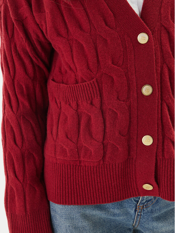 Tommy Hilfiger Tommy Hilfiger Strickjacke WW0WW43089 Rot Regular Fit