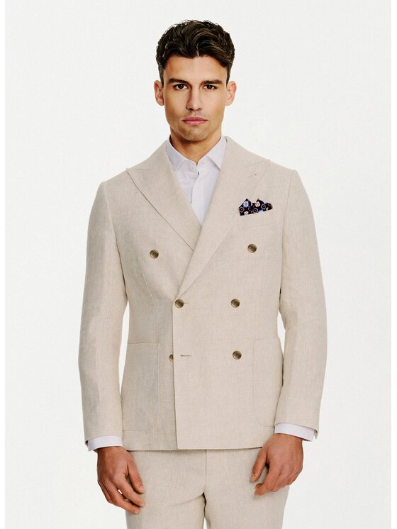 Pako Lorente Pako Lorente Marynarka P26SP-3G-039 Beżowy Slim Fit