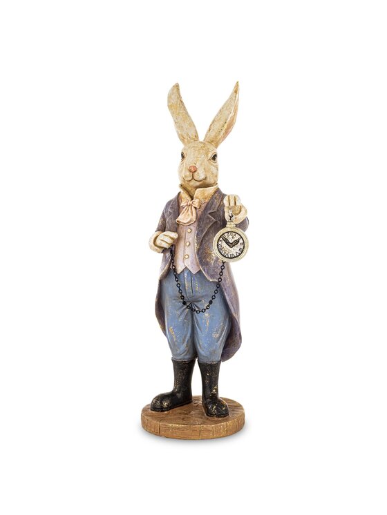 MIAhome MIAhome Figurka królik 30x10x10 cm KOMIZO z zegarkiem Kolorowy