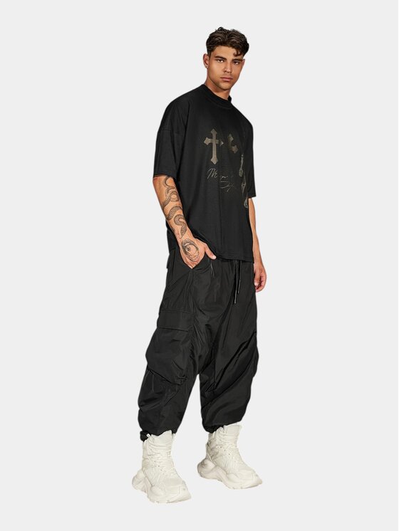 MADE BY SOCIETY MADE BY SOCIETY T-Shirt Skeleton - T17689 Czarny Basic Fit