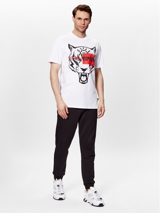 Plein Sport Plein Sport T-Shirt SACC MTK6029 SJY001N Biały Regular Fit