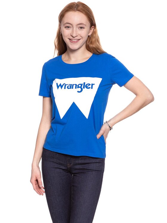 Wrangler Wrangler T-Shirt FESTIVAL TEE Niebieski Regular Fit
