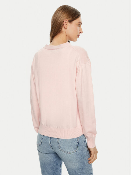 Guess Jeans Guess Jeans Пуловер W4BR16 Z3HO2 Розов Regular Fit