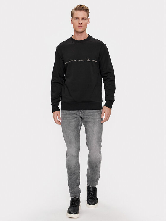 Calvin Klein Jeans Calvin Klein Jeans Μπλούζα Logo Repeat J30J324624 Μαύρο Regular Fit