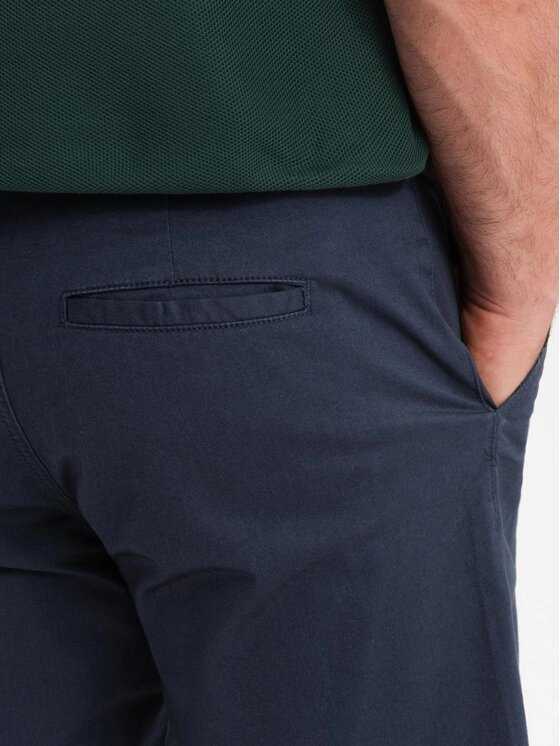 Ombre Ombre Szorty materiałowe OM-SRCS-0197 Granatowy Regular Fit