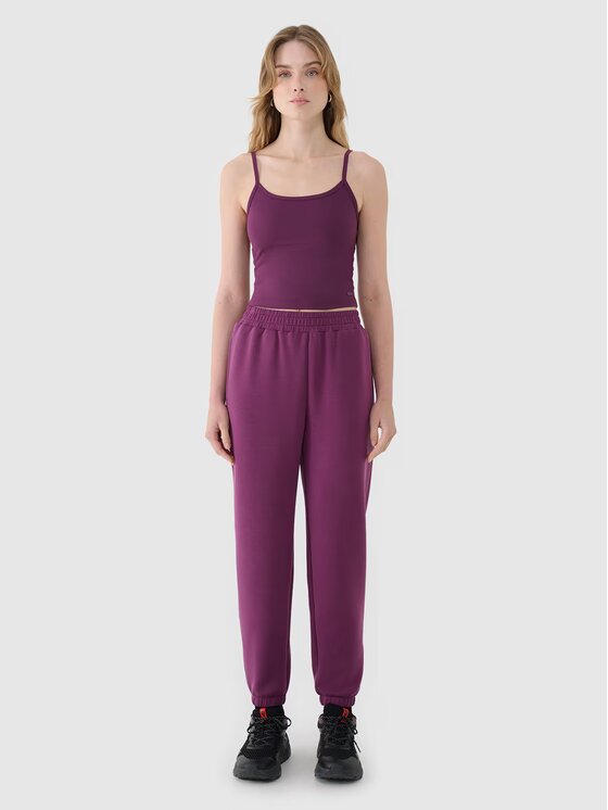 4F 4F Spodnie dresowe 4FWSS25TTROF1010-50S Fioletowy Regular Fit