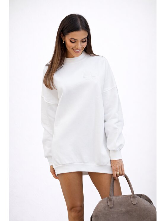 LilaLou LilaLou Bluza Lucky Biały Regular Fit
