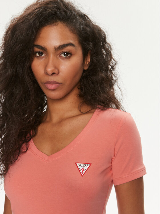 Guess Guess T-Shirt W2YI45 J1314 Korallenfarben Slim Fit