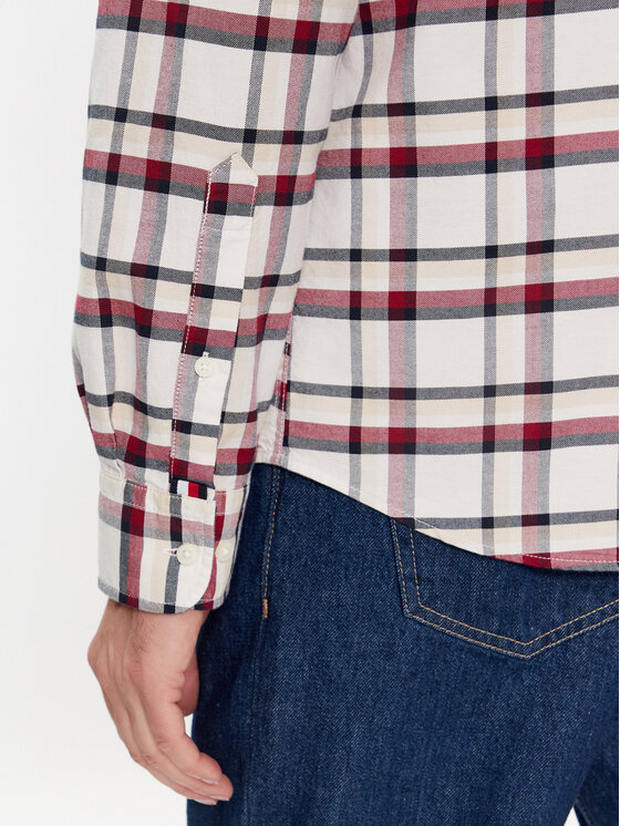 Tommy Hilfiger Tommy Hilfiger Košile Small Global Stripe MW0MW31745 Béžová Regular Fit