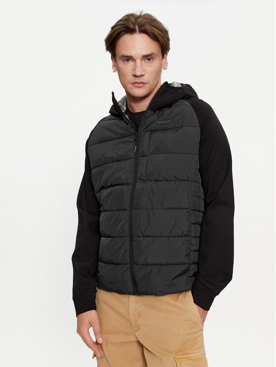 Aeronautica Militare Geacă din puf 232AF465CT3201 Negru Regular Fit